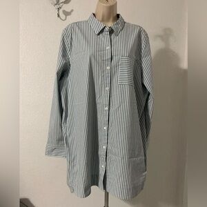 EUC J. Jill Classic Striped Button Down Shirt XL